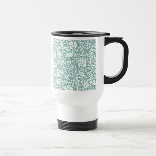 Caneca Térmica William Morris Grape Pattern Teal Turquoise (Direita)