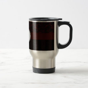 Caneca Térmica Wisps florais & listras da cereja preta com
