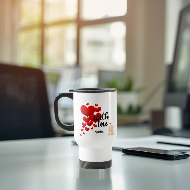 Caneca Térmica With Love Personalized Travel Mug (Criador carregado)