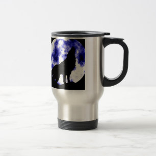 Caneca Térmica Wolf Howling na Lua