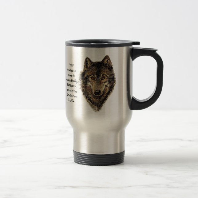 Caneca Térmica Wolf totem Inspiration Spirit Guide Animal (Direita)