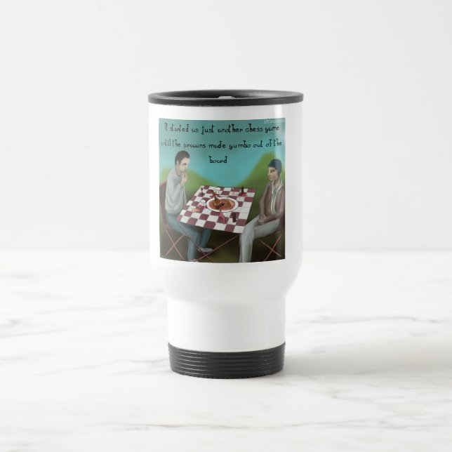 Caneca Térmica Xadrez Cajun Cartoon Engraçado (Centro)