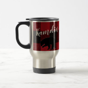 Caneca Térmica Xadrez de Buffalo Vermelho de 15 onças personaliza