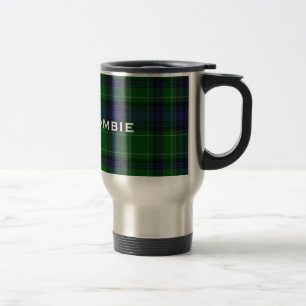 Caneca Térmica Xadrez de Tartan azul & verde à moda de