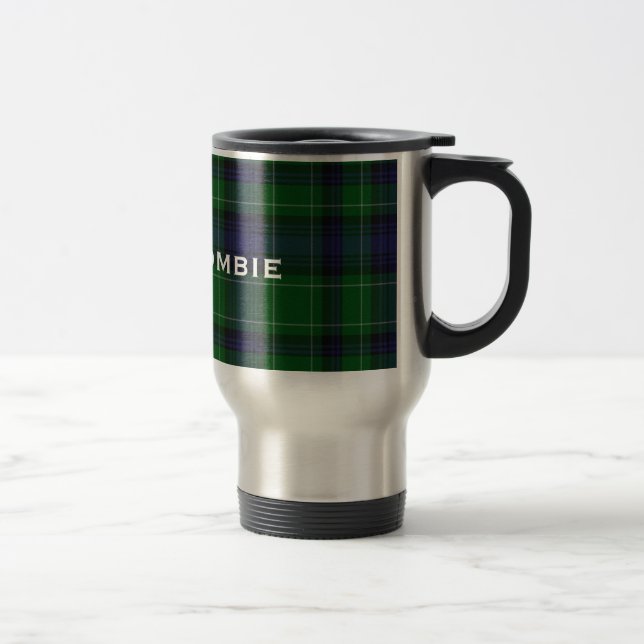 Caneca Térmica Xadrez de Tartan azul & verde à moda de (Direita)