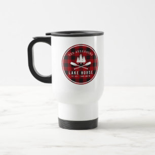 Caneca Térmica Xadrez Vermelha de Buffalo, Árvore do Lago Russo