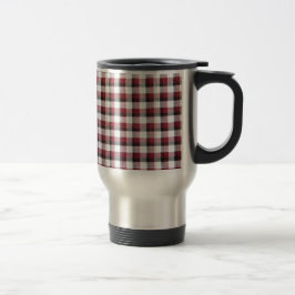 Caneca Térmica Xadrez Vermelho Branco e Preto Estilo