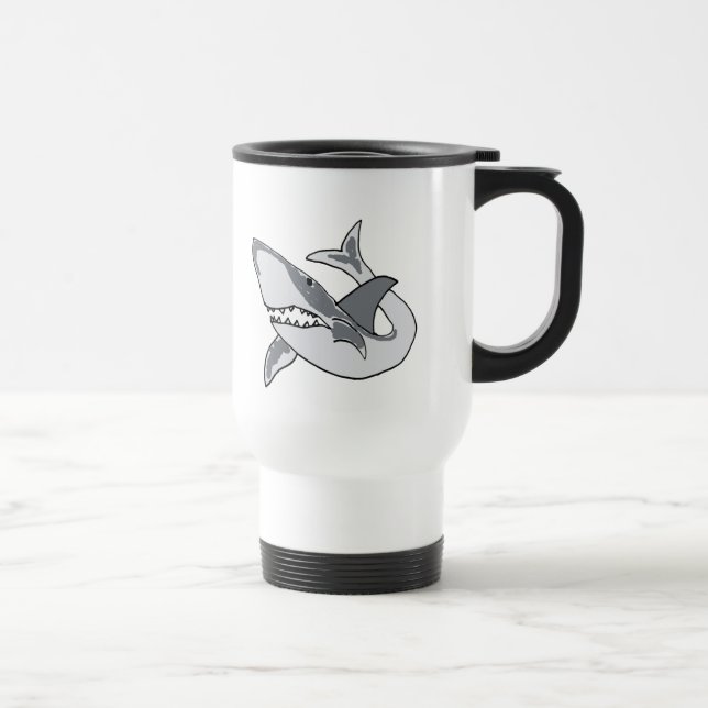 Caneca Térmica XX- desenhos animados engraçados do tubarão (Direita)