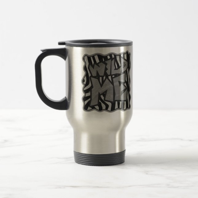 Caneca Térmica Zebra Black e Light Cinzas Selvagens (Esquerda)