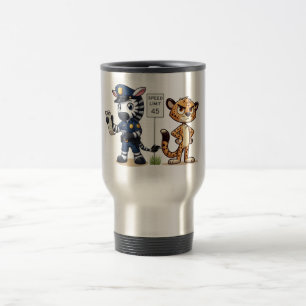 Caneca Térmica zebra da polícia fofa & chita