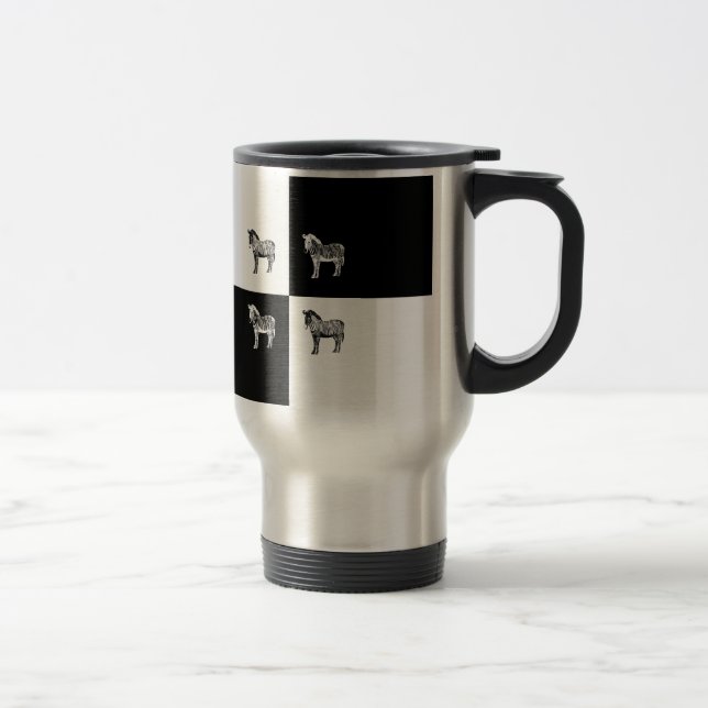 Caneca Térmica zebra negra e branca (Direita)