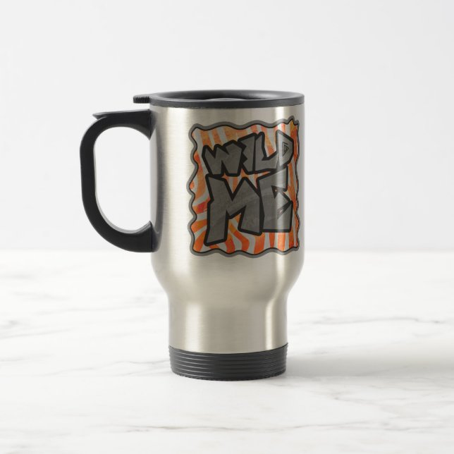 Caneca Térmica Zebra Orange e White Wild Me (Esquerda)