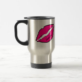 Caneca Térmica Zebra Simples com Lábios Rosa Personalizados
