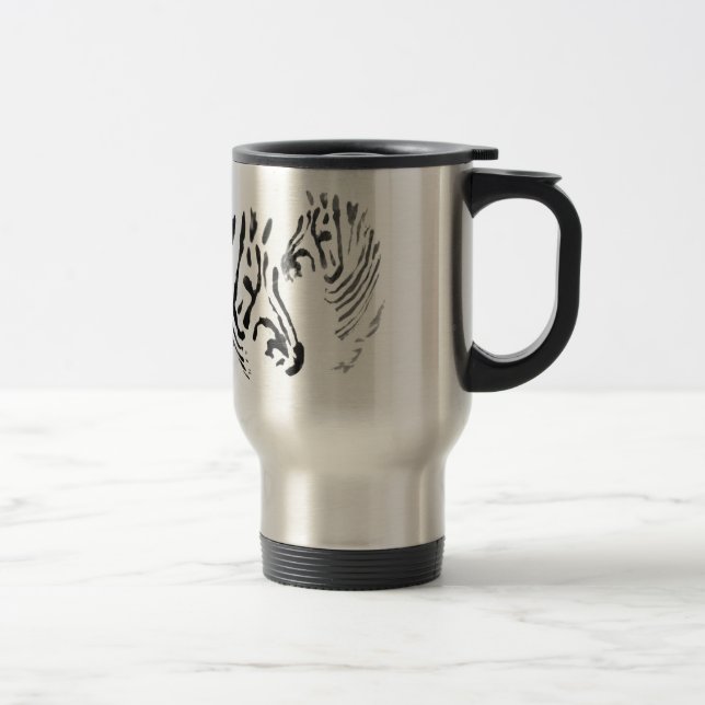 Caneca Térmica Zebras Monocromática Arte Selvagem (Direita)