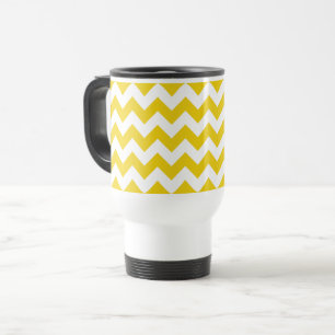 Caneca Térmica Zigzag Amarelo, Chevron Amarelo, Padrão Geométrico