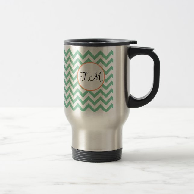 Caneca Térmica Zigzag Verde Monograma (Direita)