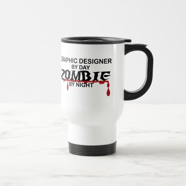 Caneca Térmica Zombi do designer gráfico (Direita)