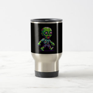 Caneca Térmica Zombie Halloween engraçado de 8 bits