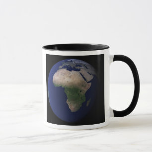 Caneca Terra cheio mostrando África, Europa e Oriente Méd
