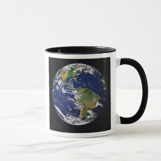 Caneca Terra cheio mostrando o hemisfério oeste (Direita)