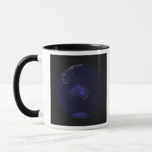Caneca Terra completa na noite que mostra as luzes 2 da