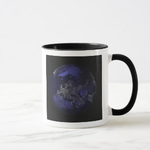 Caneca Terra completa na noite que mostra as luzes 3 da
