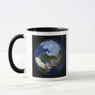 Caneca Terra completa que mostra a região ártica