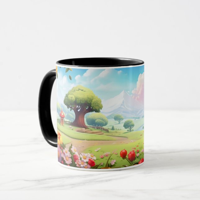 Caneca Terra de fantasia mágica (Frente Esquerda)