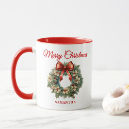 Caneca Terra de Natal Elegante Watercolor