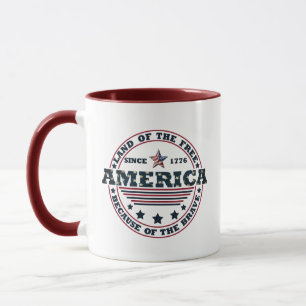 Caneca Terra dos Grátis por causa do bravo 4 de julho