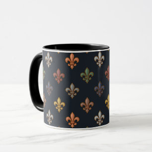 Caneca Terra Escura Design Flor-de-lis de Bosques