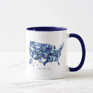 Caneca Terra que eu amo - Mapa dos Estados Unidos