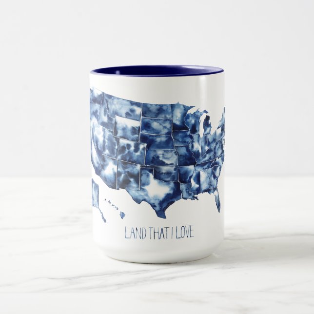 Caneca Terra que eu amo - Mapa dos Estados Unidos (Centro)
