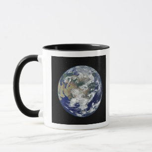 Caneca Terra totalmente iluminada centrada na Ásia