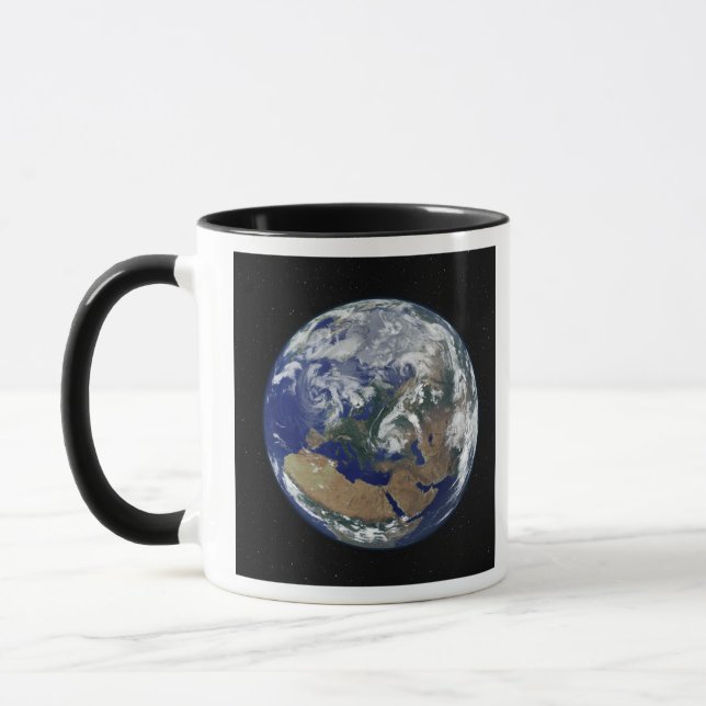 Caneca Terra totalmente iluminada centrada na Europa (Esquerda)