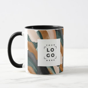 Caneca Terracotta, abstrato verde pintou o mínimo moderno