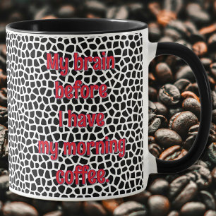 Caneca Terrazzo-Black-Funny Mug para Viciado em Café