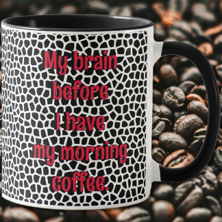 Caneca Terrazzo-Preto-Engraçada para Amante de Caf