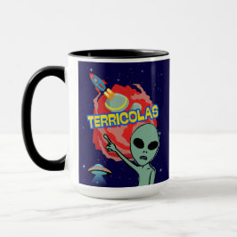 Caneca terrícolas - susto alienígena de humanos