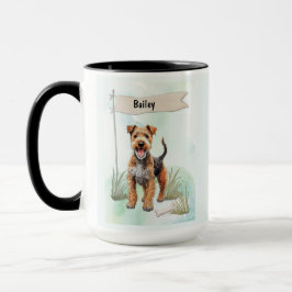 Caneca Terrier Lakeland Aquarela Cachorro Personalizado