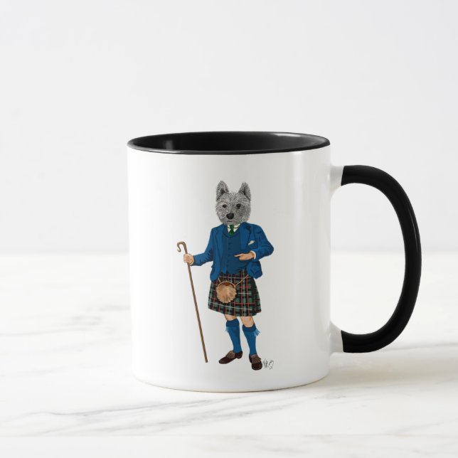 Caneca Terrier na West Highland em Kilt 3 (Direita)