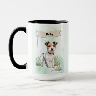 Caneca Terrier Parson Russell Aquarela Cachorro Personali