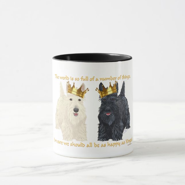 Caneca Terriers Escoceses Pensamentos Felizes (Centro)