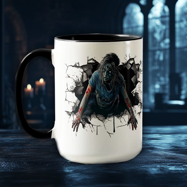 Caneca Terror Zumbi Assustador - Halloween Assustador (Criador carregado)