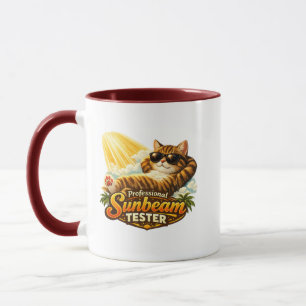 Caneca Testador de raio de sol profissional gato engraçad