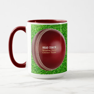Caneca Teste Corresponder a Bola de Críquete Vermelho com