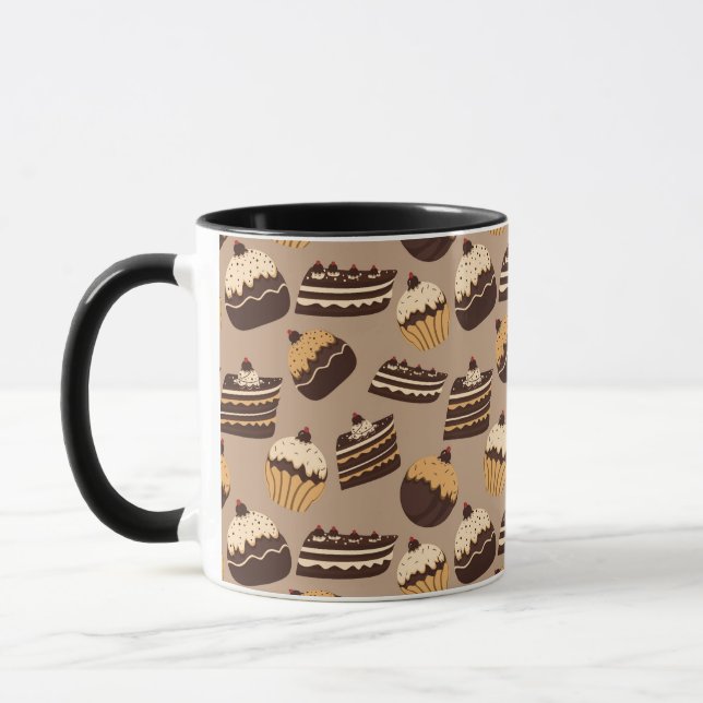 Caneca Teste padrão 3 do chocolate e das pastelarias (Esquerda)