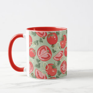 Caneca Teste padrão abstrato com tomate
