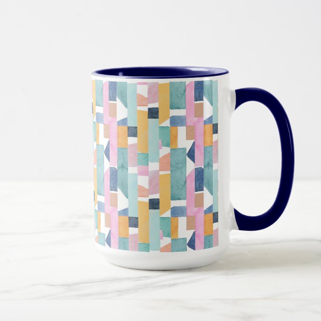 Caneca Teste padrão abstrato da forma da aguarela (Direita)