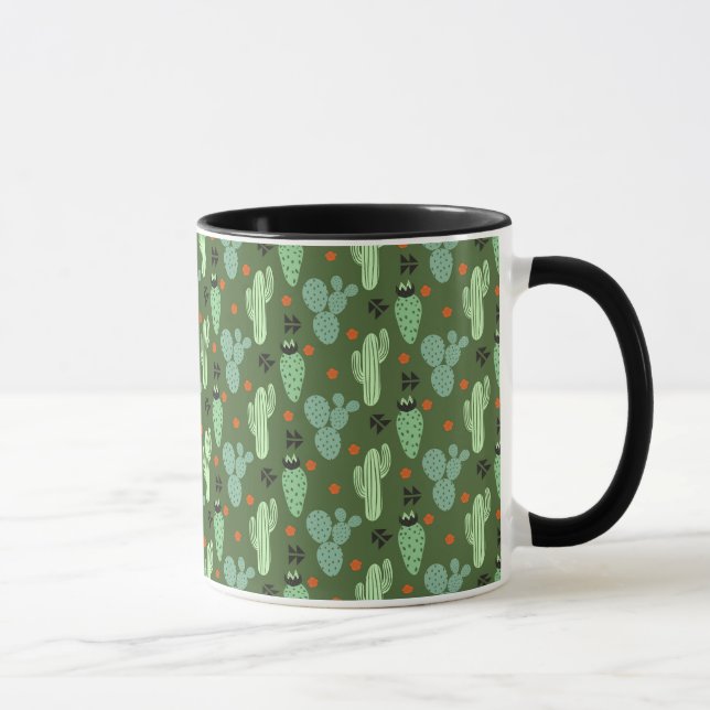 Caneca Teste padrão abstrato do deserto do cacto do (Direita)